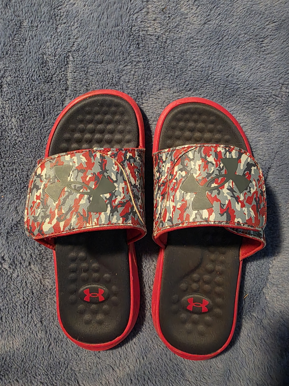 Under Armour Kids' Red Camo Slide Sandals